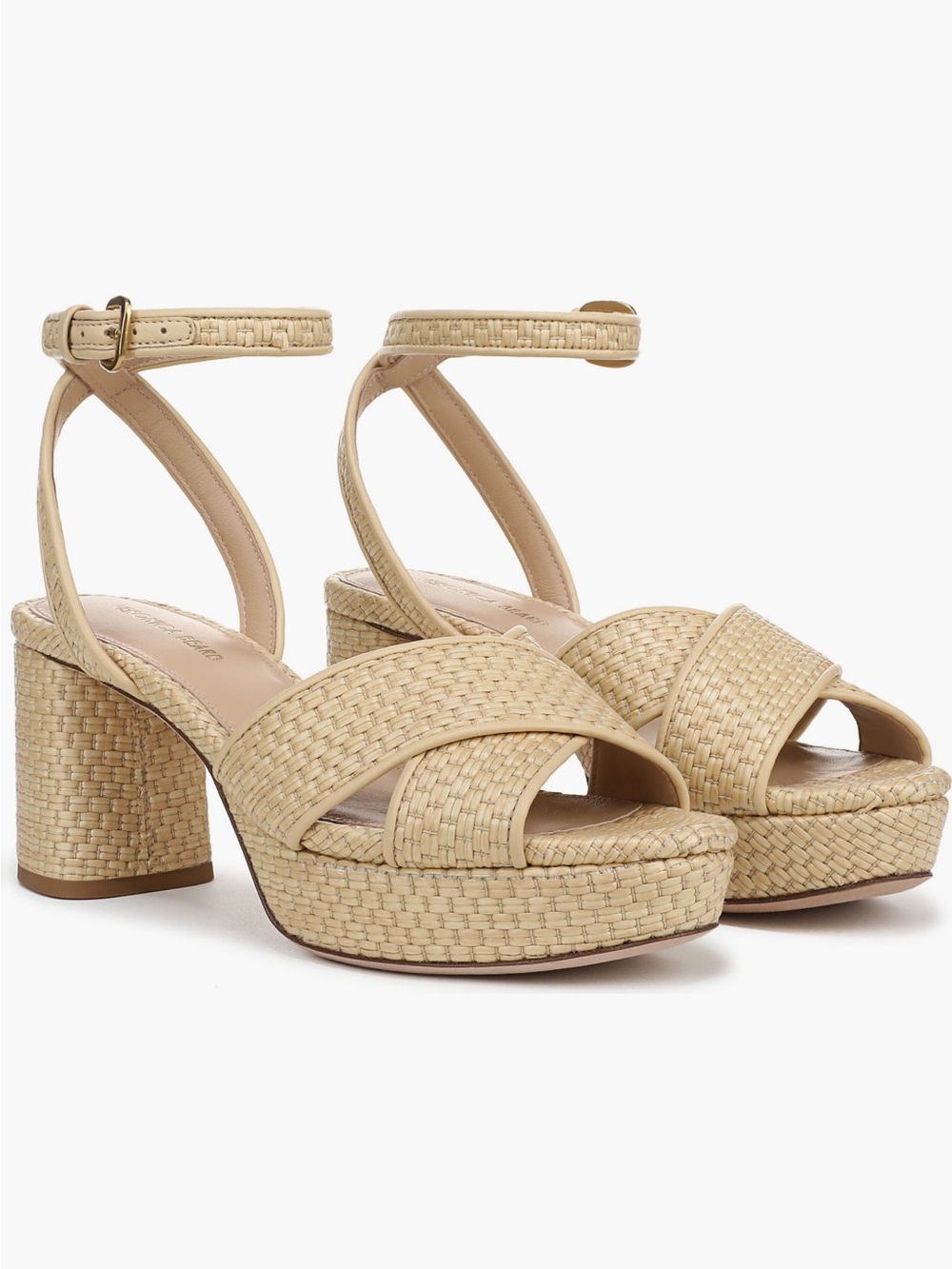 NEW Veronica Beard Danika Ankle Strap Platform Sandal in Natural